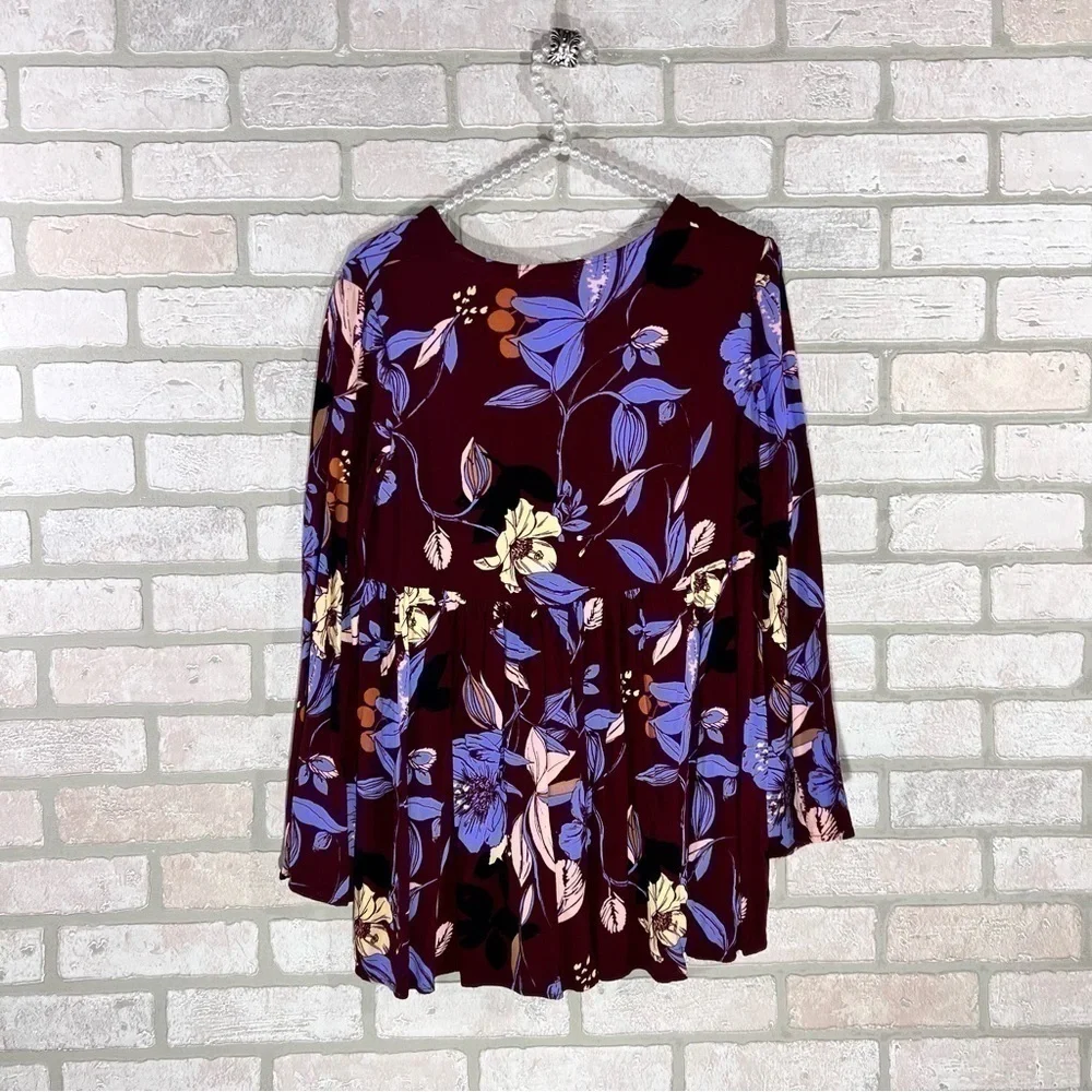 Free People Bella Floral Print Tunic Top Size S